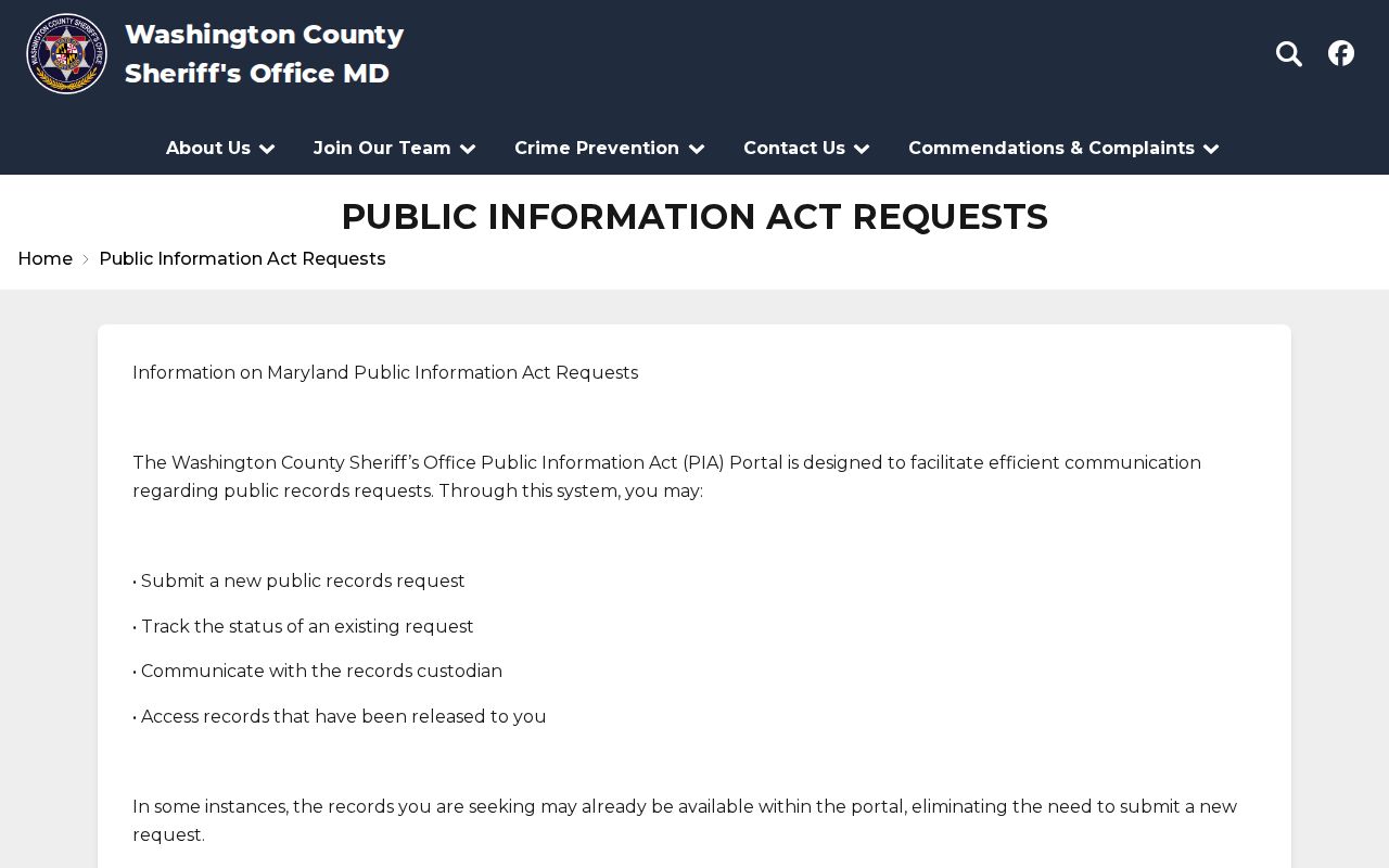 Washington County public information request portal for Washington County warrant records