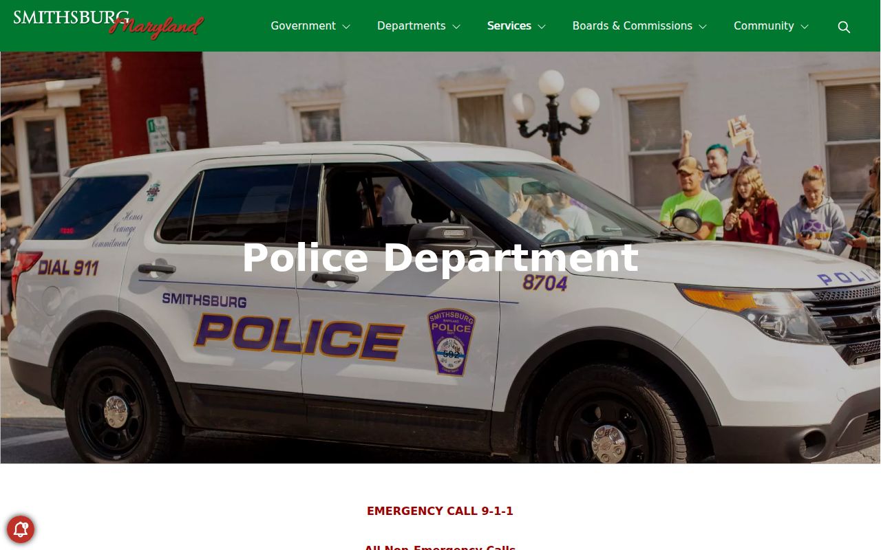 Smithsburg Police Department building for Smithsburg warrant records